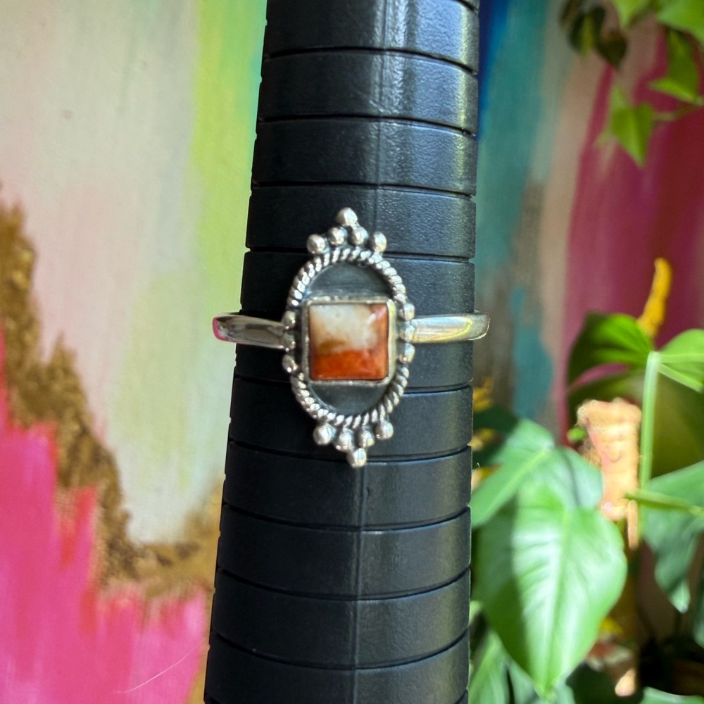 Spiny Oyster 925 Sterling Silver Ring Sz 9.25 | SS